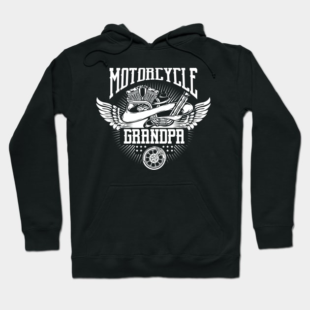 Motorcycle Grandpa Biker Hoodie by RadStar